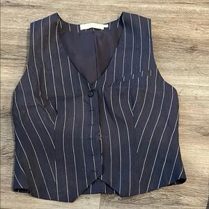 Navy Striped Women's Vest